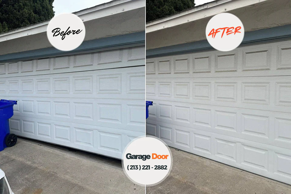 Before and after: garage door repair Scarsdale, NY